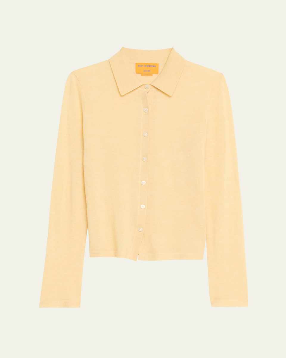 Elle Cashmere Button-Front Shirt